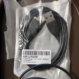 2 Fitbit Black USB Charging Cable